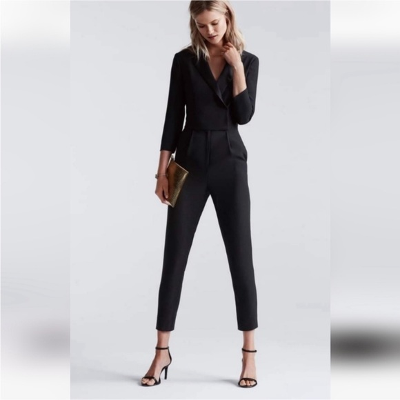 Banana Republic 3/4 Sleeve Tuxedo Jumpsuit NWT - Picture 1 of 13